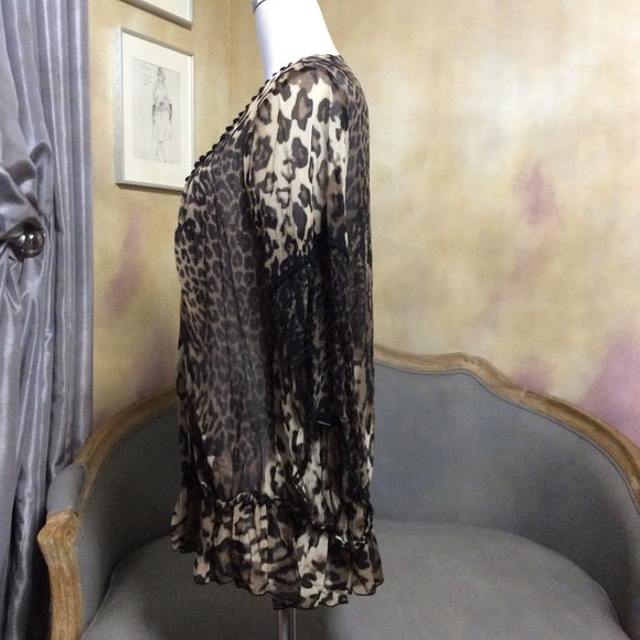 Leopard boho tunic by Casting, size M?, like new! - Picture 8 of 10